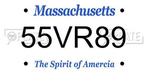 55VR89 Massachusetts License Plate
