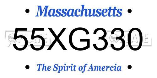 55XG330 Massachusetts License Plate