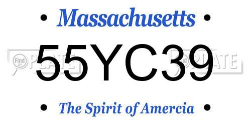 55YC39 Massachusetts License Plate