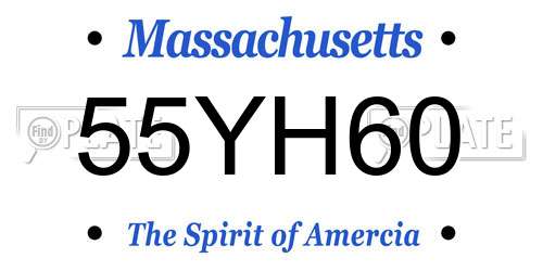 55YH60 Massachusetts License Plate