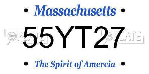 55YT27 Massachusetts License Plate