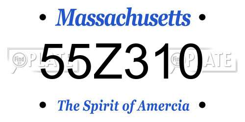 55Z310 Massachusetts License Plate