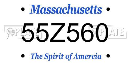 55Z560 Massachusetts License Plate