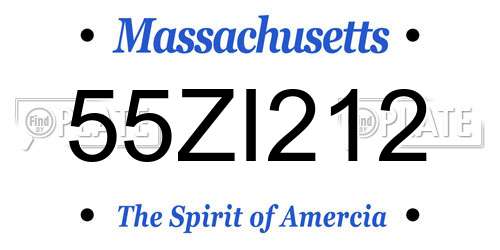 55ZI212 Massachusetts License Plate