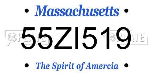 55ZI519 Massachusetts License Plate