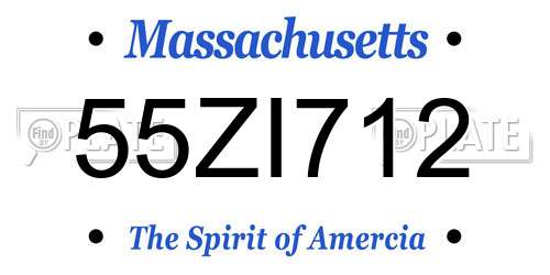 55ZI712 Massachusetts License Plate