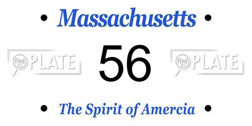 56 Massachusetts License Plate
