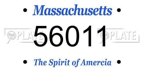 56011 Massachusetts License Plate