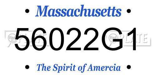 56022G1 Massachusetts License Plate
