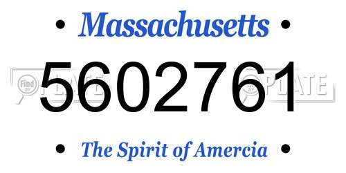 5602761 Massachusetts License Plate