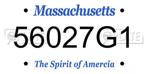 56027G1 Massachusetts License Plate
