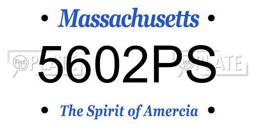 5602PS Massachusetts License Plate