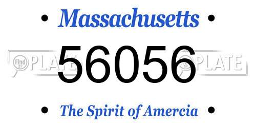 56056 Massachusetts License Plate