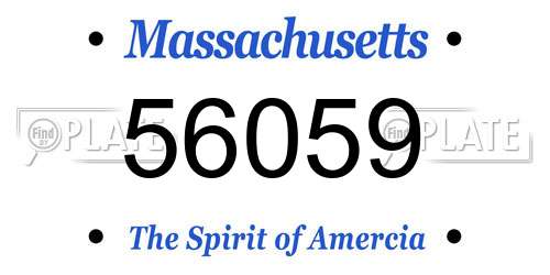 56059 Massachusetts License Plate