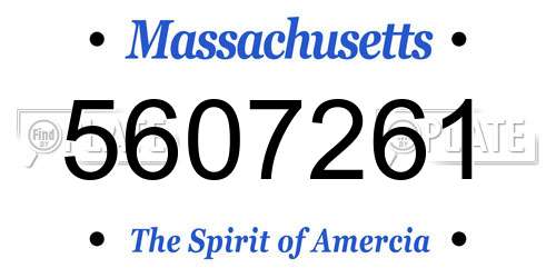 5607261 Massachusetts License Plate