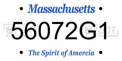56072G1 Massachusetts License Plate