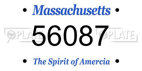 56087 Massachusetts License Plate