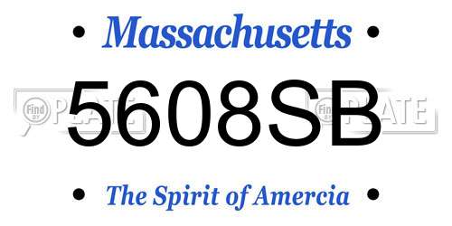 5608SB Massachusetts License Plate