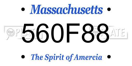 560F88 Massachusetts License Plate