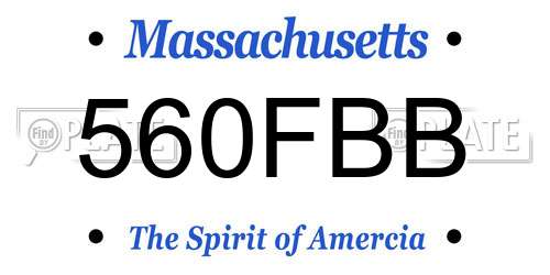 560FBB Massachusetts License Plate