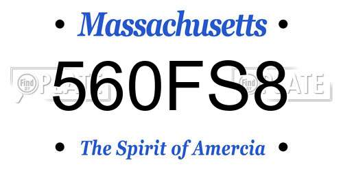 560FS8 Massachusetts License Plate