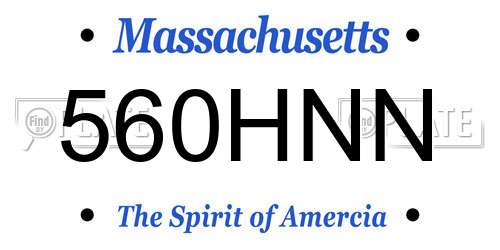 560HNN Massachusetts License Plate