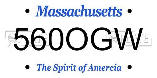 560OGW Massachusetts License Plate