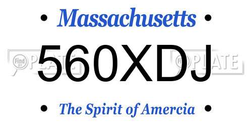 560XDJ Massachusetts License Plate
