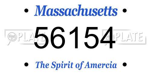 56154 Massachusetts License Plate