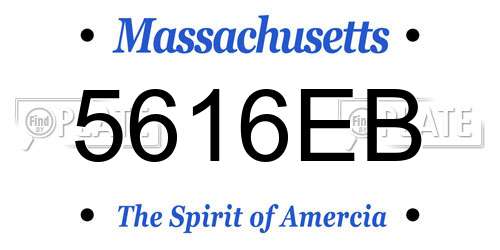 5616EB Massachusetts License Plate