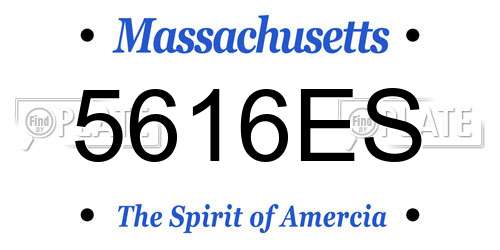 5616ES Massachusetts License Plate
