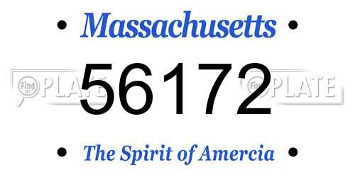 56172 Massachusetts License Plate