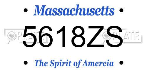 5618ZS Massachusetts License Plate