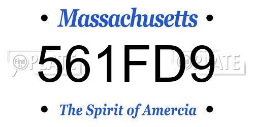 561FD9 Massachusetts License Plate