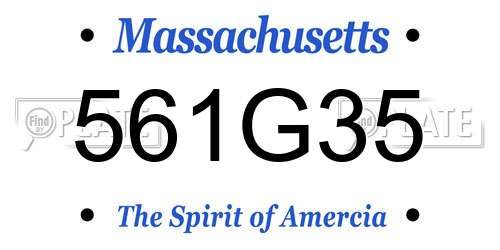 561G35 Massachusetts License Plate