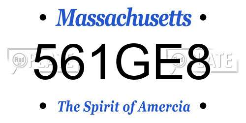 561GE8 Massachusetts License Plate
