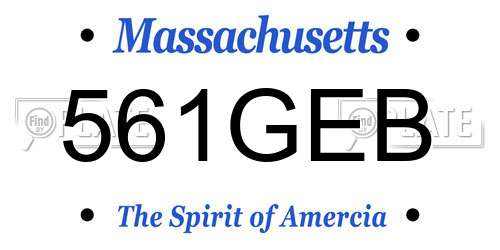 561GEB Massachusetts License Plate