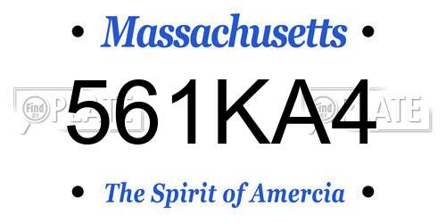 561KA4 Massachusetts License Plate