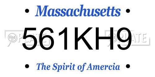561KH9 Massachusetts License Plate