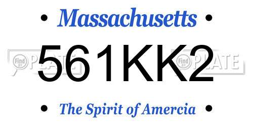 561KK2 Massachusetts License Plate