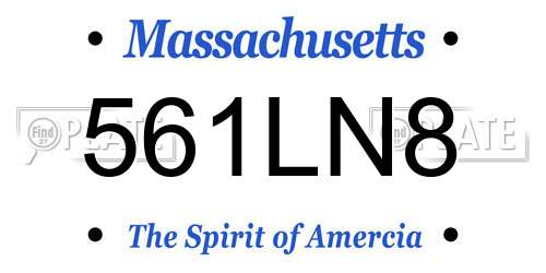 561LN8 Massachusetts License Plate