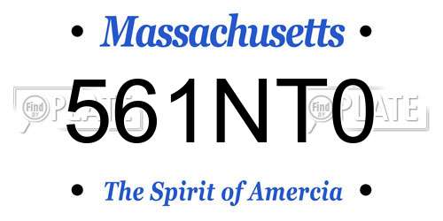 561NT0 Massachusetts License Plate