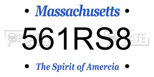 561RS8 Massachusetts License Plate