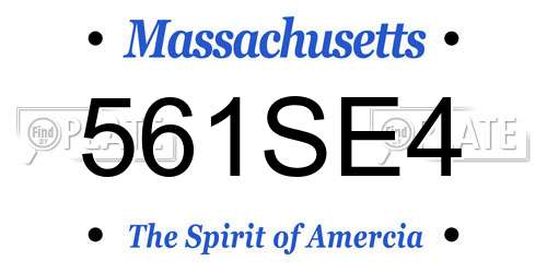 561SE4 Massachusetts License Plate
