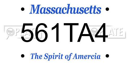 561TA4 Massachusetts License Plate