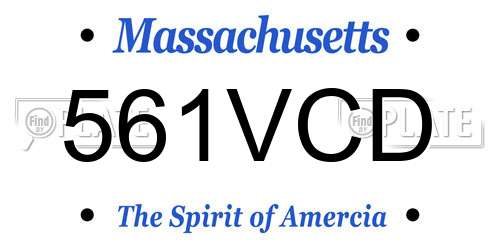 561VCD Massachusetts License Plate