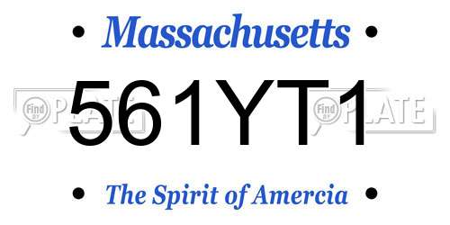561YT1 Massachusetts License Plate