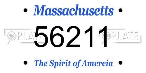 56211 Massachusetts License Plate
