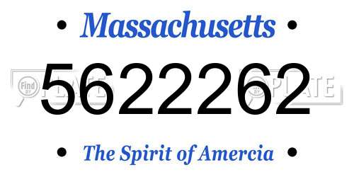 5622262 Massachusetts License Plate