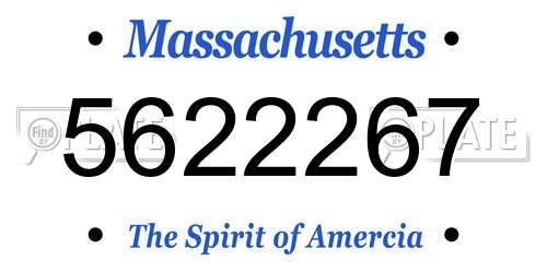 5622267 Massachusetts License Plate